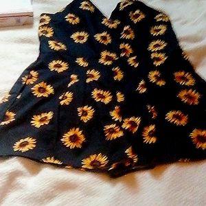 Medium no name romper with bright sun flowers